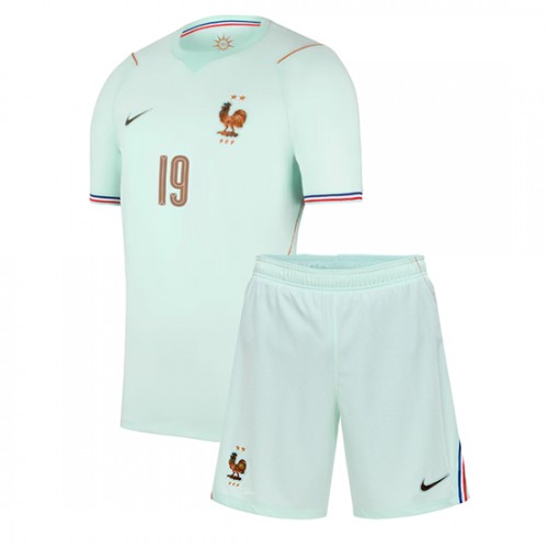 Frankrike Theo Hernandez #19 Replika Bortatröja Barn VM 2026 Kortärmad (+ Korta byxor)